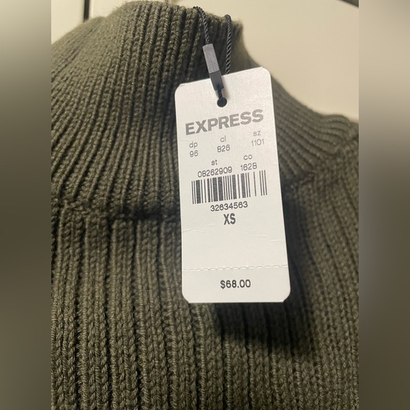 Express Olive Ribbed Knit Top - Picture 4 of 4